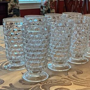 8 Vintage Colony Whitehall cube pattern iced tea size glasses